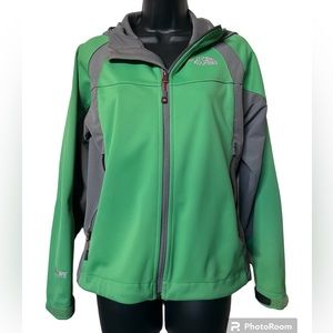 North Face Summit Series baselayer jacket windstopper w/ hood Sz S green